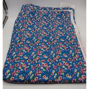 Minerva Hendon46 Royal Blue Floral Cotton Stretch Fabric 2.1 Yards